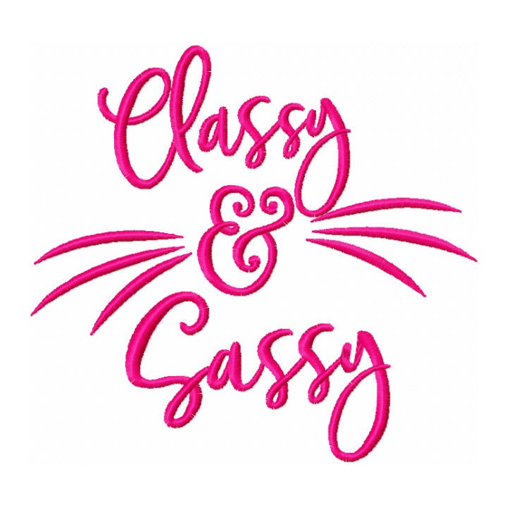 Classy sassy kitty embroidery design - Embroidery Design