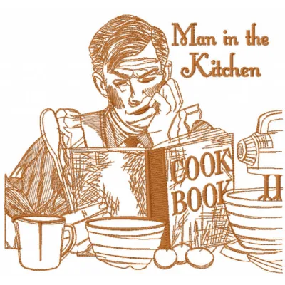 Man in the Kitchen Stitching Pattern