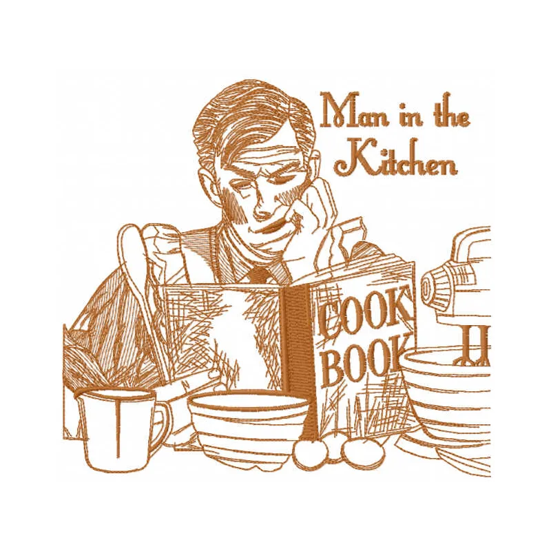 Man in the Kitchen Stitching Pattern