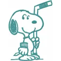 Snoopy Hockey Stitching Pattern | Single Color