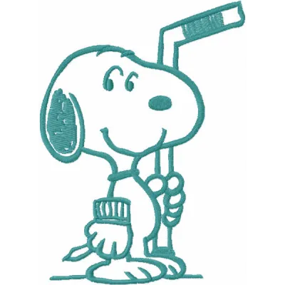 Snoopy Hockey Stitching Pattern | Single Color