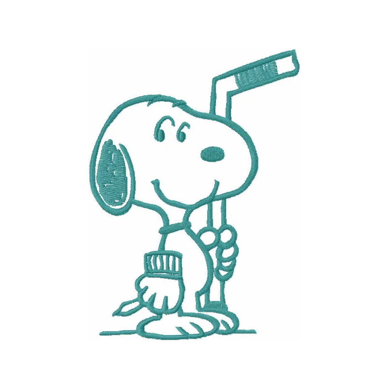 Snoopy Hockey Stitching Pattern | Single Color