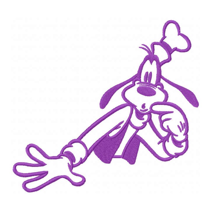Violet Goofy embroidery design - Embroidery Design