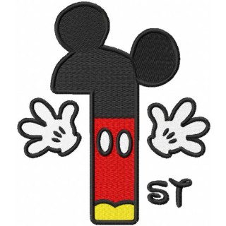 Number First Mickey embroidery design - Embroidery Design