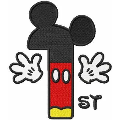 Number First Mickey embroidery design - Embroidery Design