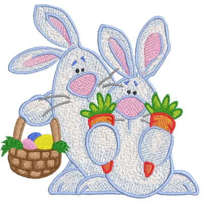Easter Bunny Basket Stitching Pattern for Spring Crafts