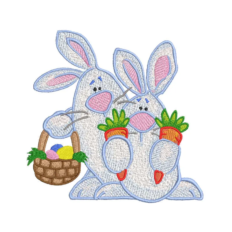 Easter Bunny Basket Stitching Pattern for Spring Crafts