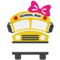 School Bus Girl Embroidery Design - Back to School Fun
