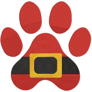 Dog Santa paw embroidery design - Embroidery Design
