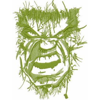 Incredible Hulk green face embroidery design - Embroidery Design