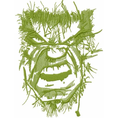 Incredible Hulk Green Face Stitching Pattern