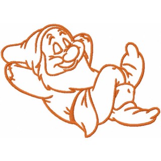 Sleepy Bashful one colored embroidery design - Embroidery Design