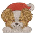 Funny Santa Dog Stitching Pattern for Holiday Crafts