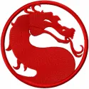 Mortal Combat Red Logo Stitching Pattern