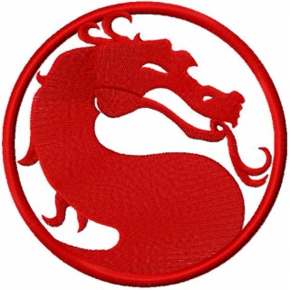 Mortal Combat red logo embroidery design - Embroidery Design