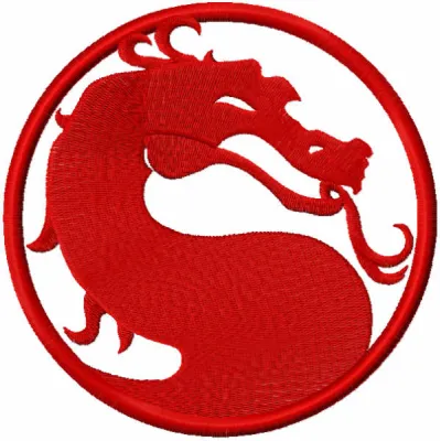 Mortal Combat Red Logo Stitching Pattern