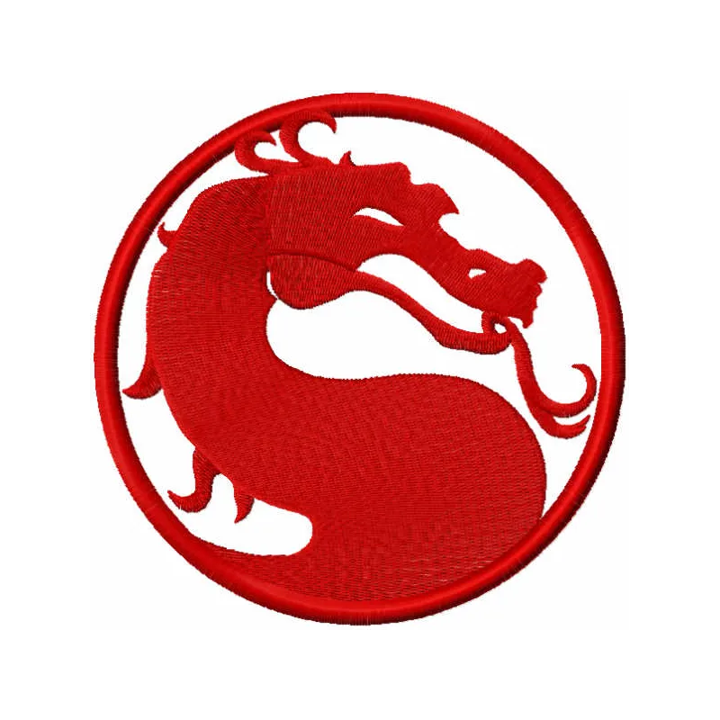 Mortal Combat Red Logo Stitching Pattern