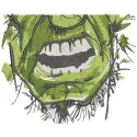 Hulk Face Mask Stitching Pattern for Costume Crafts