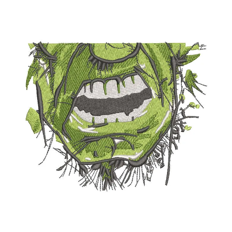Hulk Face Mask Stitching Pattern for Costume Crafts
