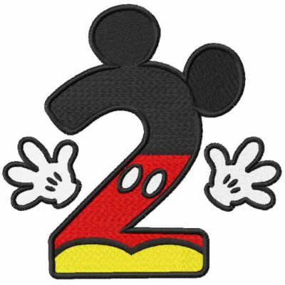Number Second Mickey embroidery design - Embroidery Design