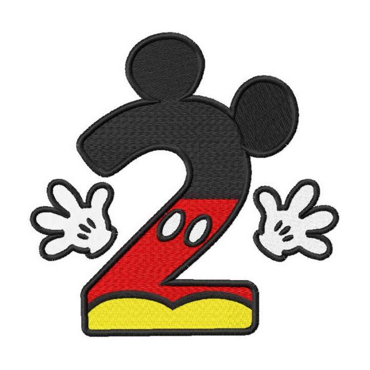 Number Second Mickey embroidery design - Embroidery Design