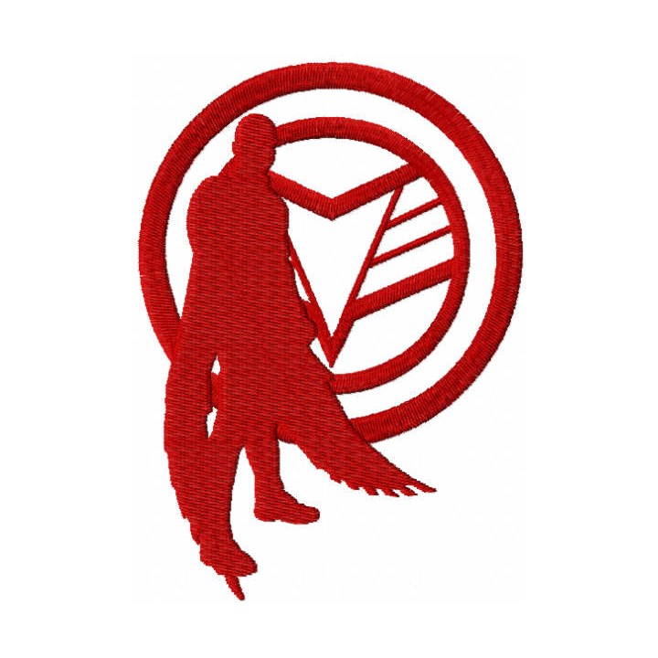 Falcon winter soldier one colored embroidery design - Embroidery Design