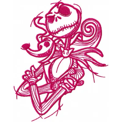 Jack & Spooky Single-Color Stitching Pattern