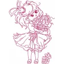 Malvina is birthday one colored embroidery design - Embroidery Design