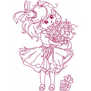 Malvina is birthday one colored embroidery design - Embroidery Design