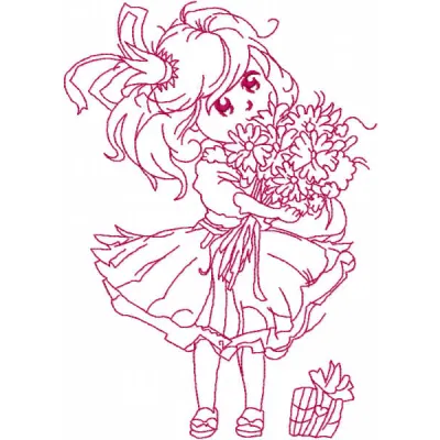 Malvina is birthday one colored embroidery design - Embroidery Design