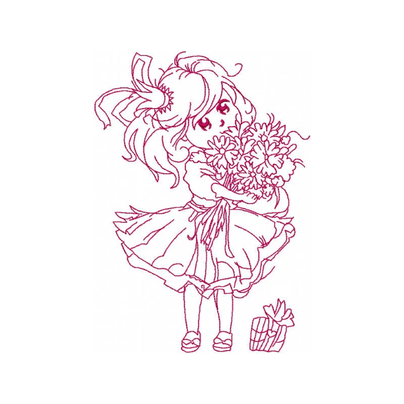 Malvina is birthday one colored embroidery design - Embroidery Design