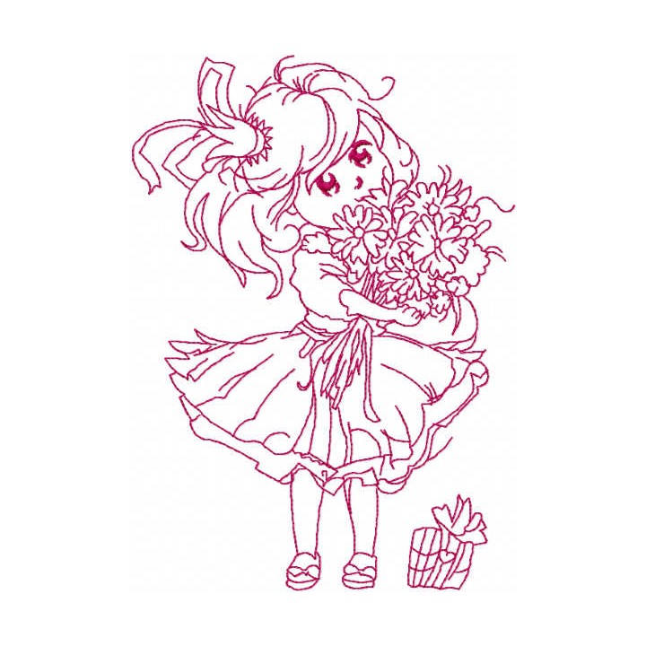 Malvina is birthday one colored embroidery design - Embroidery Design