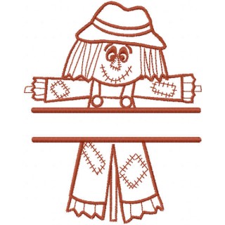 Scarecrow monogram embroidery design - Embroidery Design