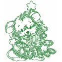 Mouse with Christmas Tree Stitching Pattern