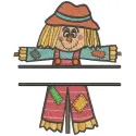 Patchwork Scarecrow Monogram Stitching Pattern