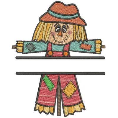Patchwork Scarecrow Monogram Stitching Pattern