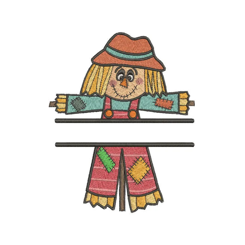 Patchwork Scarecrow Monogram Stitching Pattern