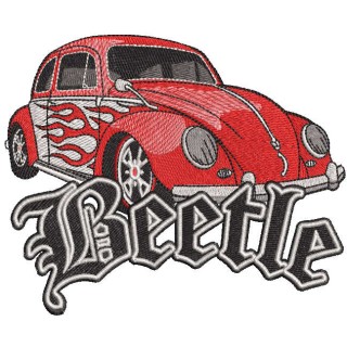 Hot wheels style beetle embroidery design - Embroidery Design