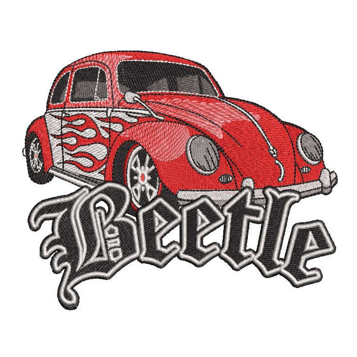Hot wheels style beetle embroidery design - Embroidery Design
