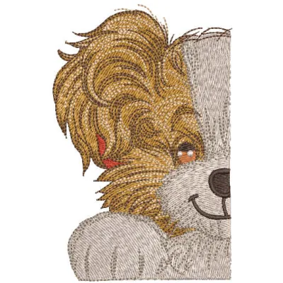 Adorable Muzzled Pup Stitching Pattern