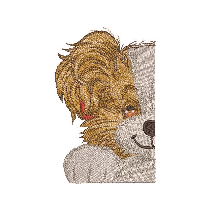 Half muzzle cute dog embroidery design - Embroidery Design