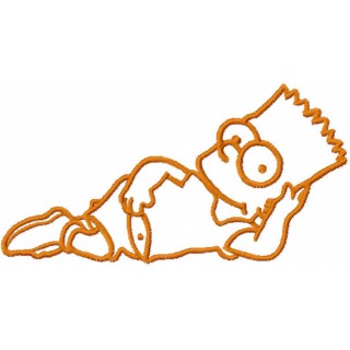 Bart relaxing one color embroidery design - Embroidery Design