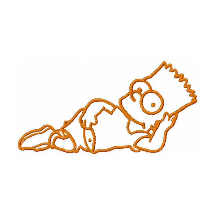 Bart relaxing one color embroidery design - Embroidery Design
