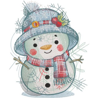 Snowman bright Christmas embroidery design - Embroidery Design