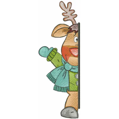 Deer Outside Door Woodland Embroidery Pattern - Download