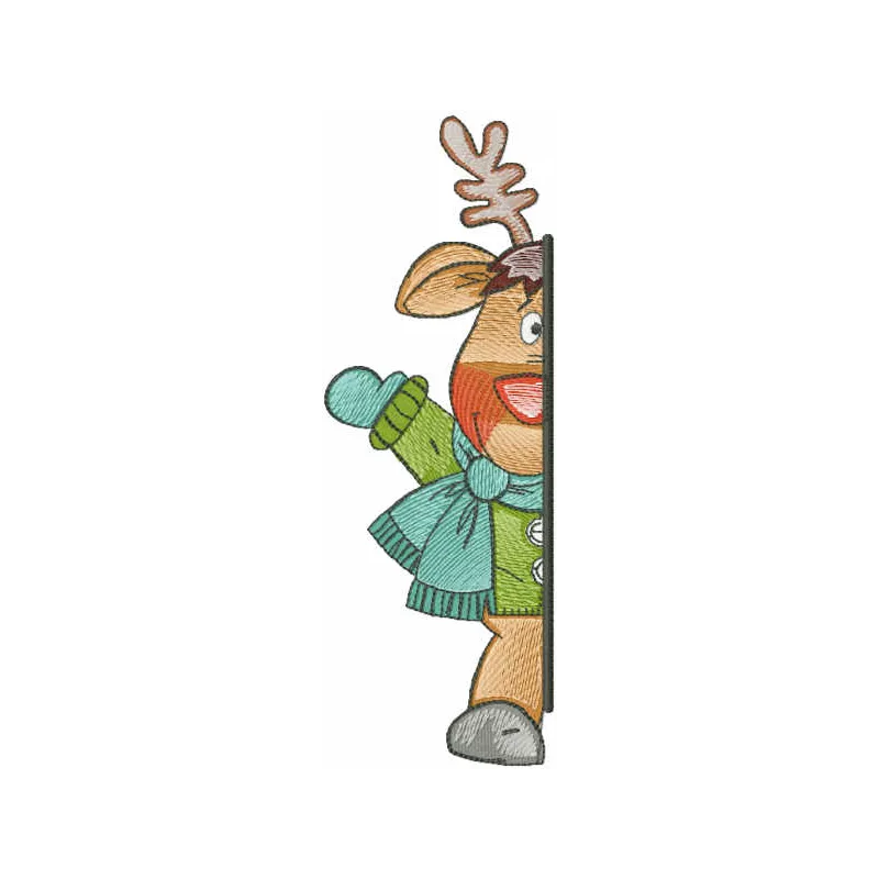 Deer Outside Door Woodland Embroidery Pattern - Download