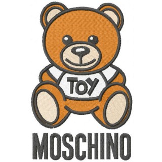 Moschino logo with Oso toy embroidery design - Embroidery Design