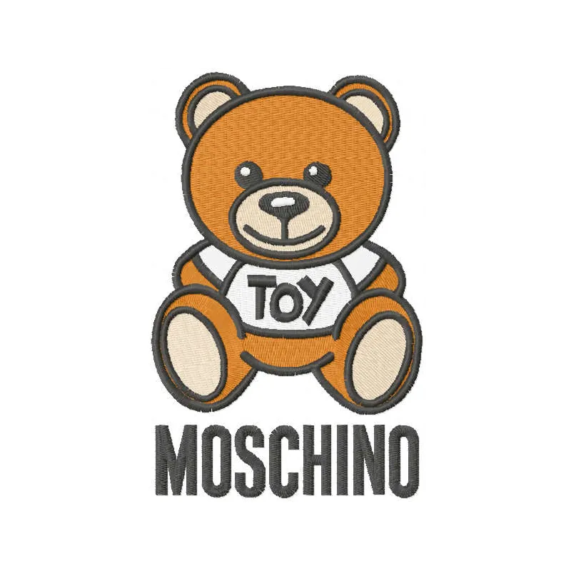 Moschino Logo & Teddy Bear Stitching Pattern
