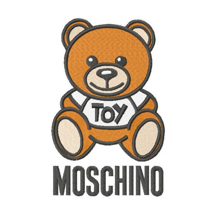Moschino logo with Oso toy embroidery design - Embroidery Design