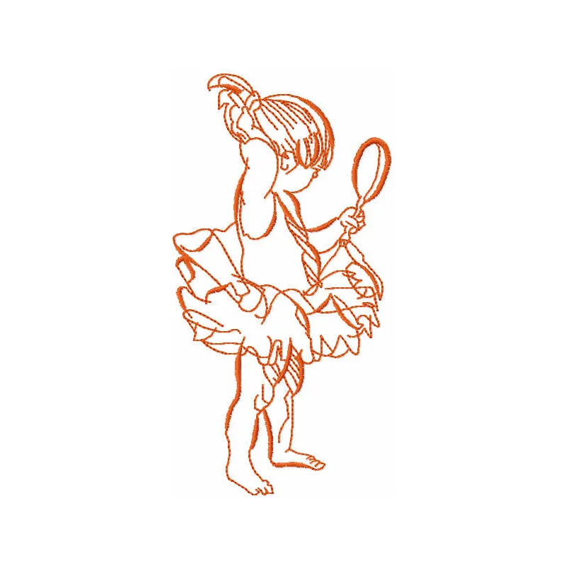 Ballerina coquette embroidery design - Embroidery Design